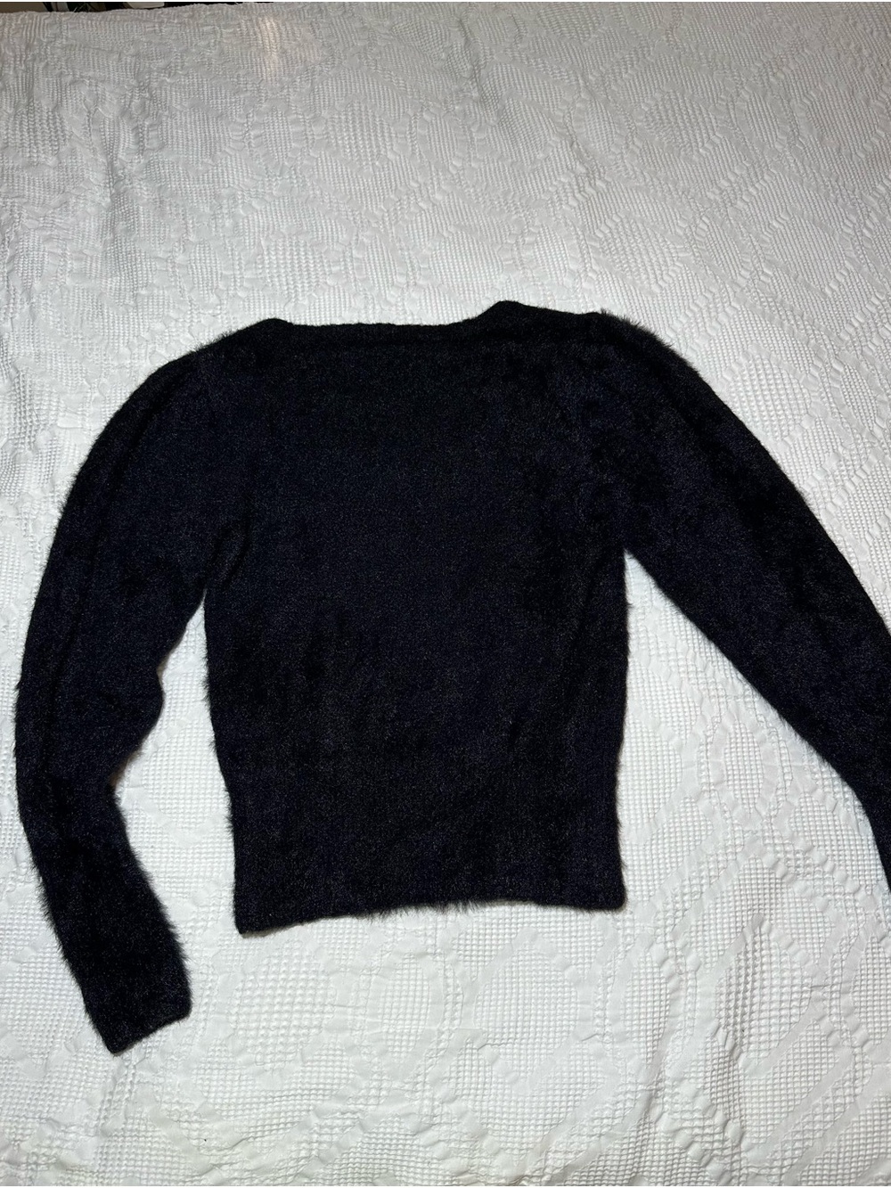 Bebe Rhinestone Logo Fuzzy Sweater - Picture 4 of 5